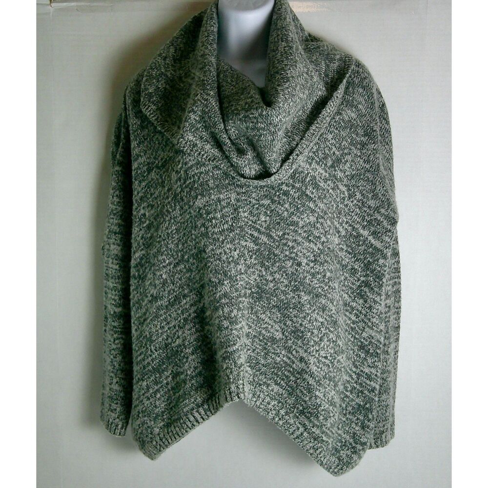 EXPRESS GRAY & WHITE COWL NECK WOOL MOHAIR LONG SLEEVE KNIT SWEATER. WOMENS XS